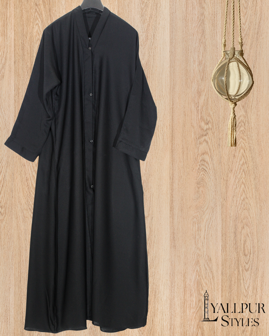 Minimalist Abaya | Cloud-Touch Nida Fabric & Classic Button Front
