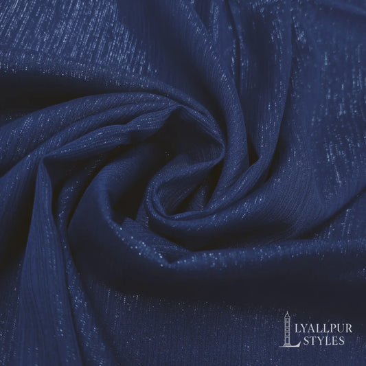 Crinkle Chiffon Zari Hijab – Lightweight, Non-Slippery, Silver Zari Lining | 70 x 29 Inches