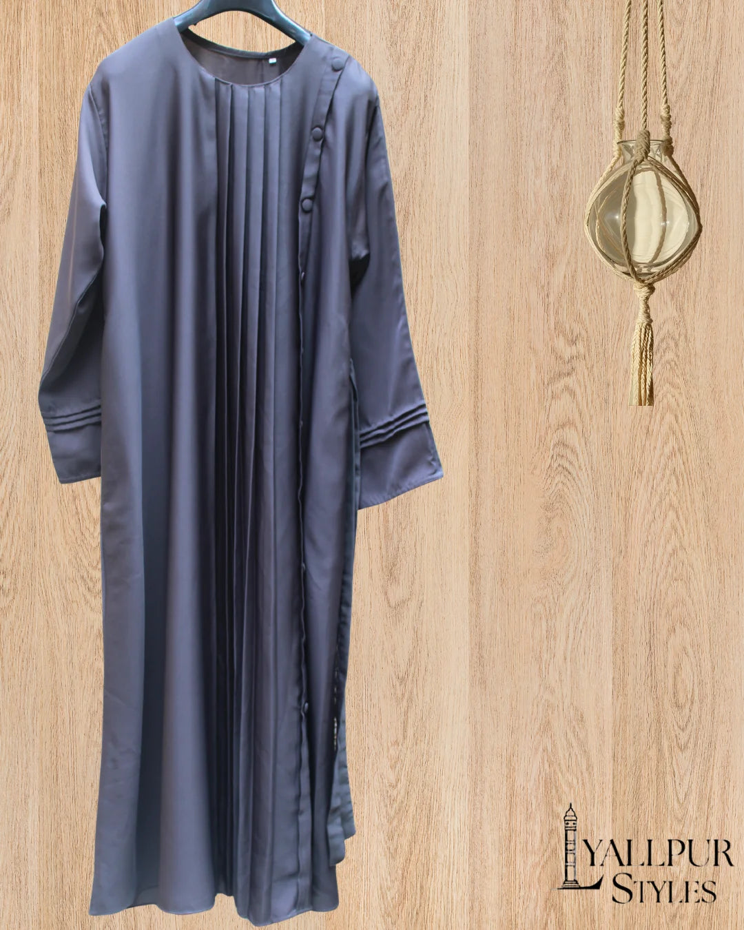 Structured Embellished Abaya with Waist Belt & Side Pockets| Modern Fit & Flare Design