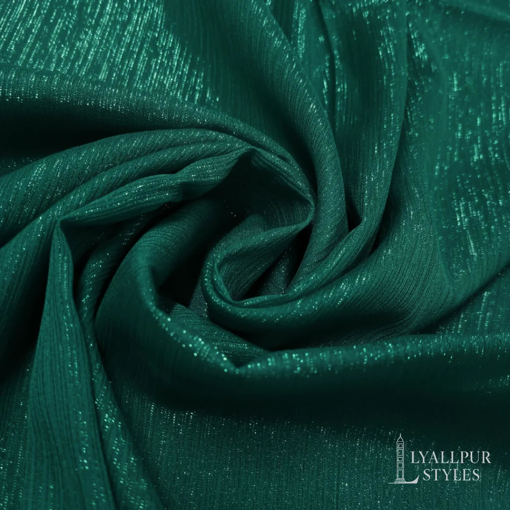 Crinkle Chiffon Zari Hijab – Lightweight, Non-Slippery, Silver Zari Lining | 70 x 29 Inches