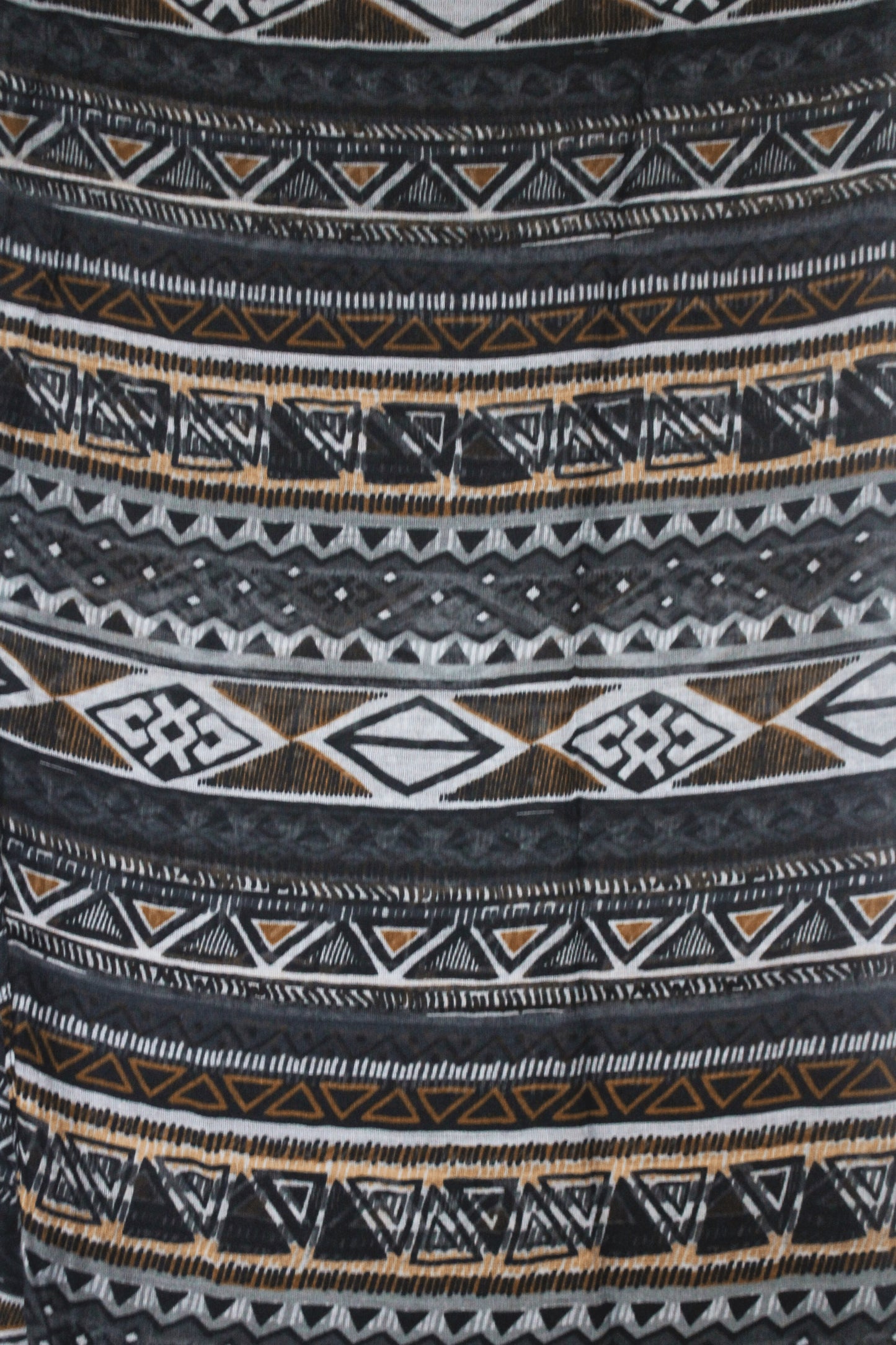 Tribal Geo Stripe Printed Slub Lawn Scarf – 75x33 Inches