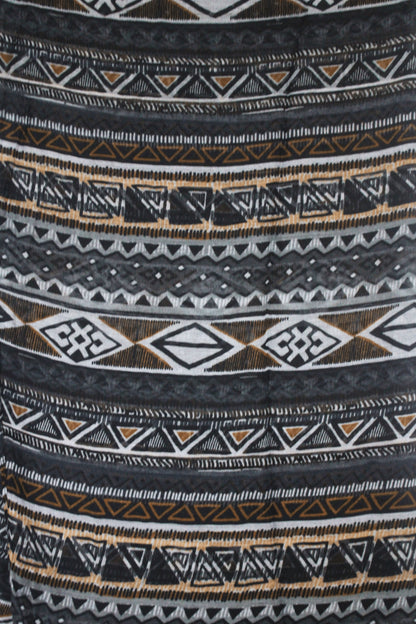 Tribal Geo Stripe Printed Slub Lawn Scarf – 75x33 Inches