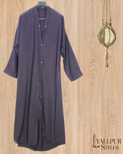 Minimalist Abaya | Cloud-Touch Nida Fabric & Classic Button Front