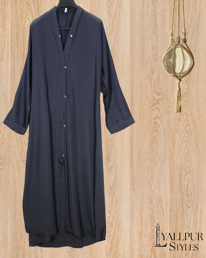 Minimalist Abaya | Cloud-Touch Nida Fabric & Classic Button Front