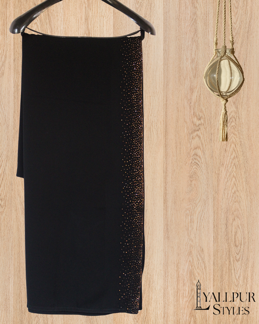 Korean Chiffon Shawl | Stonework Border (2.5 Inches) | Dupatta & Hijab | 8 Colors