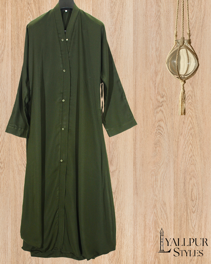 Minimalist Abaya | Cloud-Touch Nida Fabric & Classic Button Front
