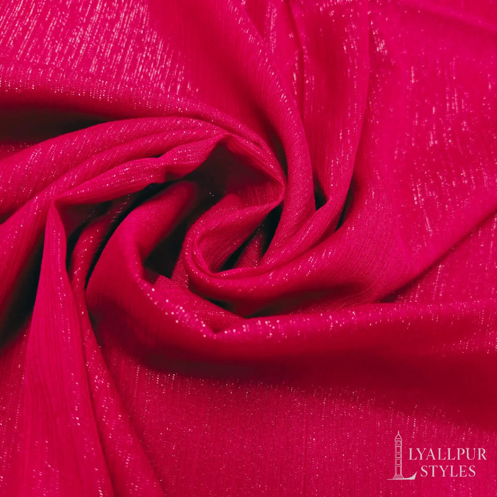 Crinkle Chiffon Zari Hijab – Lightweight, Non-Slippery, Silver Zari Lining | 70 x 29 Inches