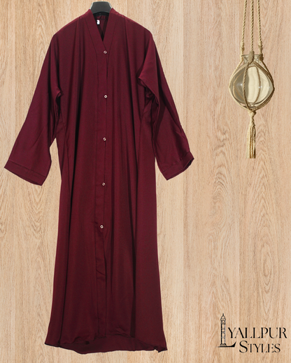 Minimalist Abaya | Cloud-Touch Nida Fabric & Classic Button Front