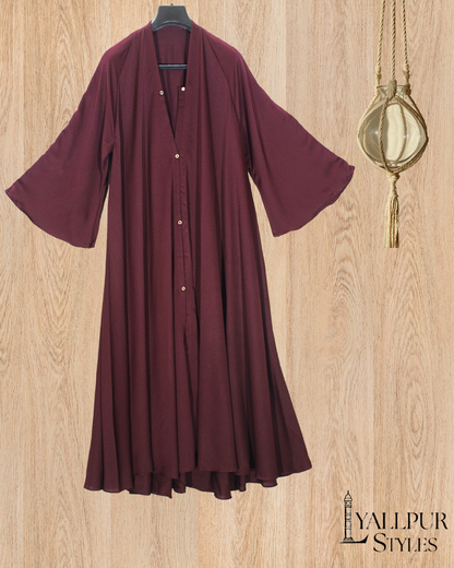 Royal Bell Sleeve Abaya | Elegant Tassel Detail & Flared Silhouette