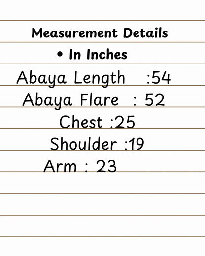 Structured Embellished Abaya with Waist Belt & Side Pockets| Modern Fit & Flare Design