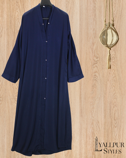 Minimalist Abaya | Cloud-Touch Nida Fabric & Classic Button Front