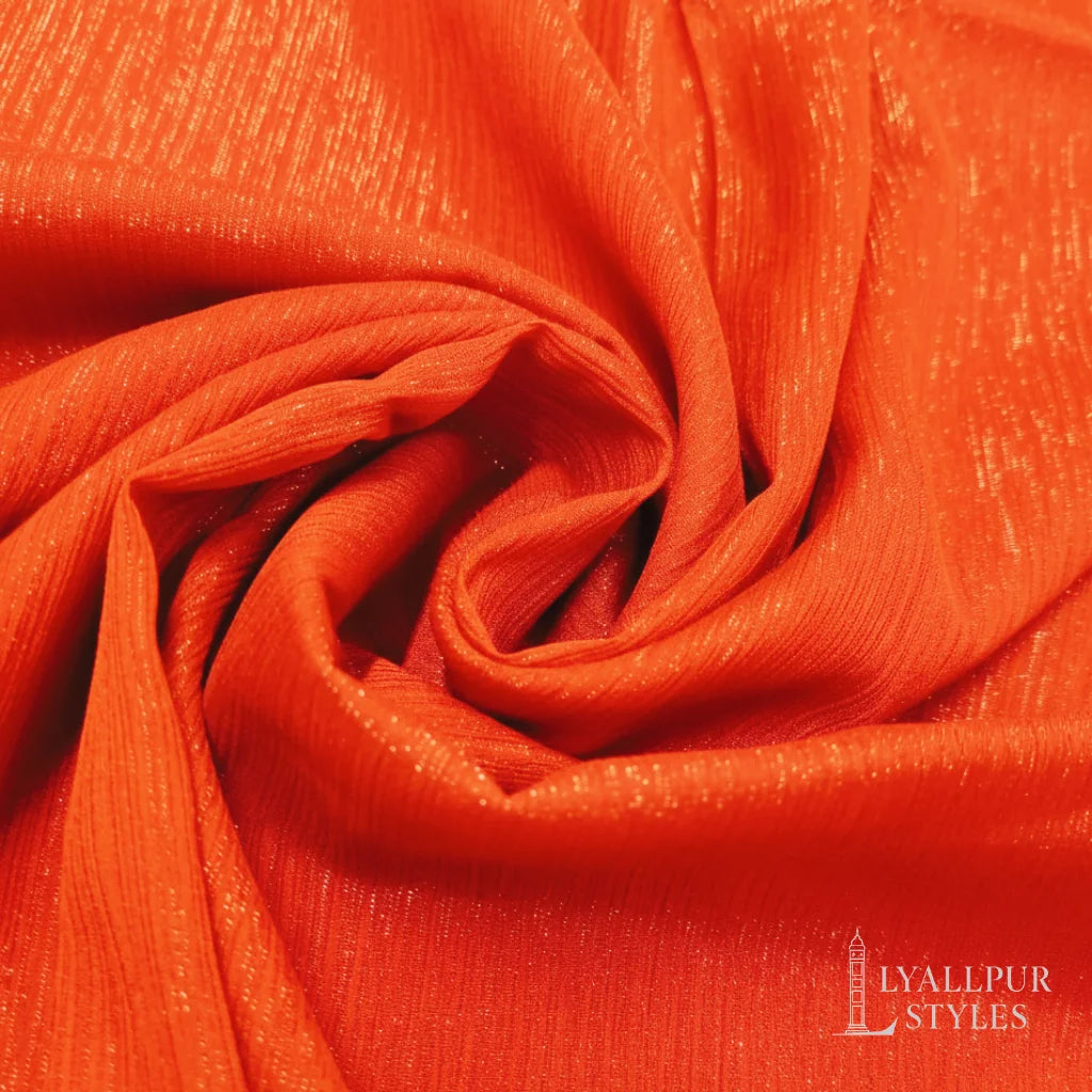 Crinkle Chiffon Zari Hijab – Lightweight, Non-Slippery, Silver Zari Lining | 70 x 29 Inches