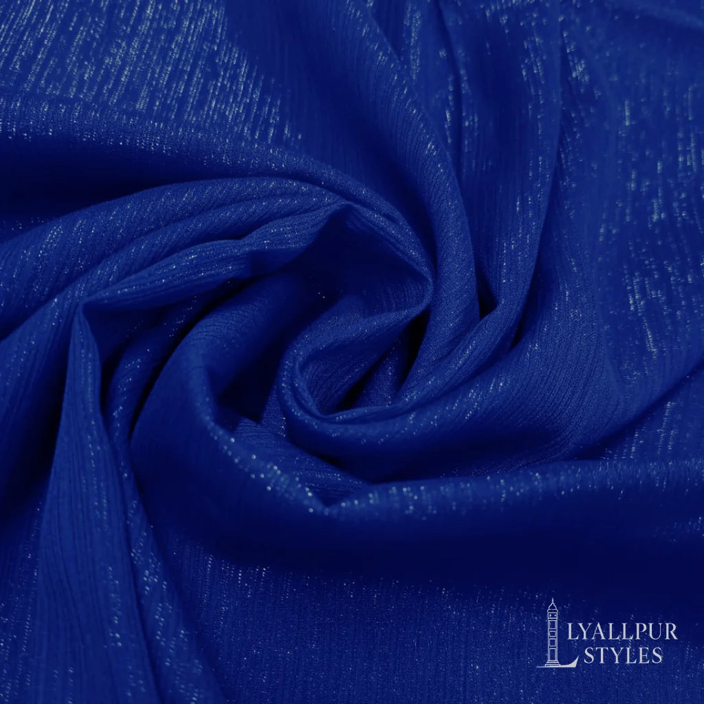 Crinkle Chiffon Zari Hijab – Lightweight, Non-Slippery, Silver Zari Lining | 70 x 29 Inches