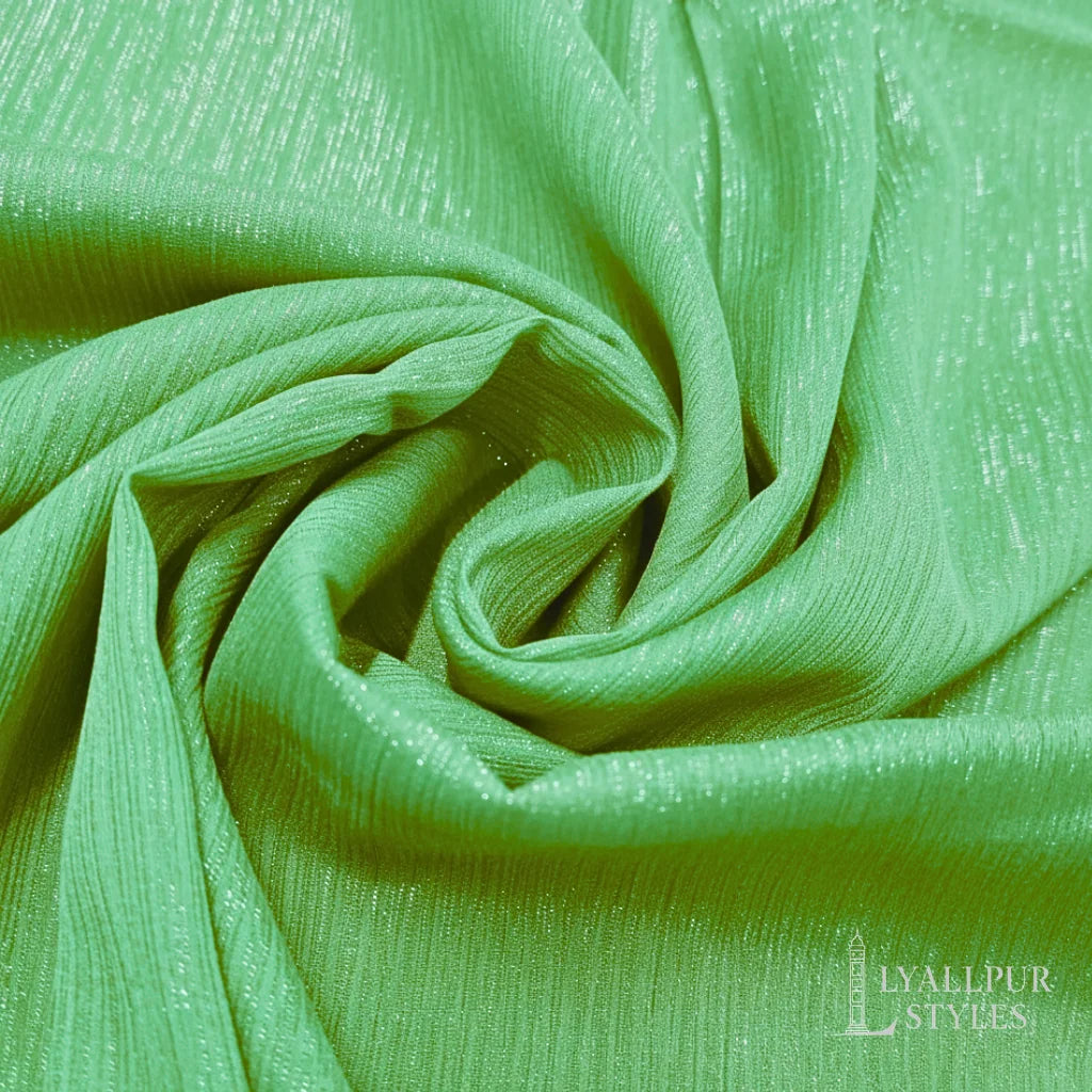 Crinkle Chiffon Zari Hijab – Lightweight, Non-Slippery, Silver Zari Lining | 70 x 29 Inches