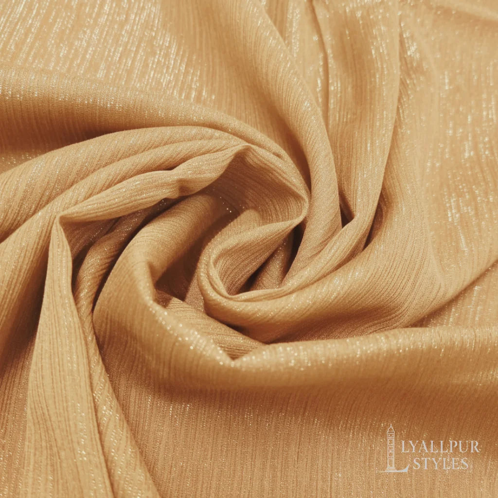 Crinkle Chiffon Zari Hijab – Lightweight, Non-Slippery, Silver Zari Lining | 70 x 29 Inches