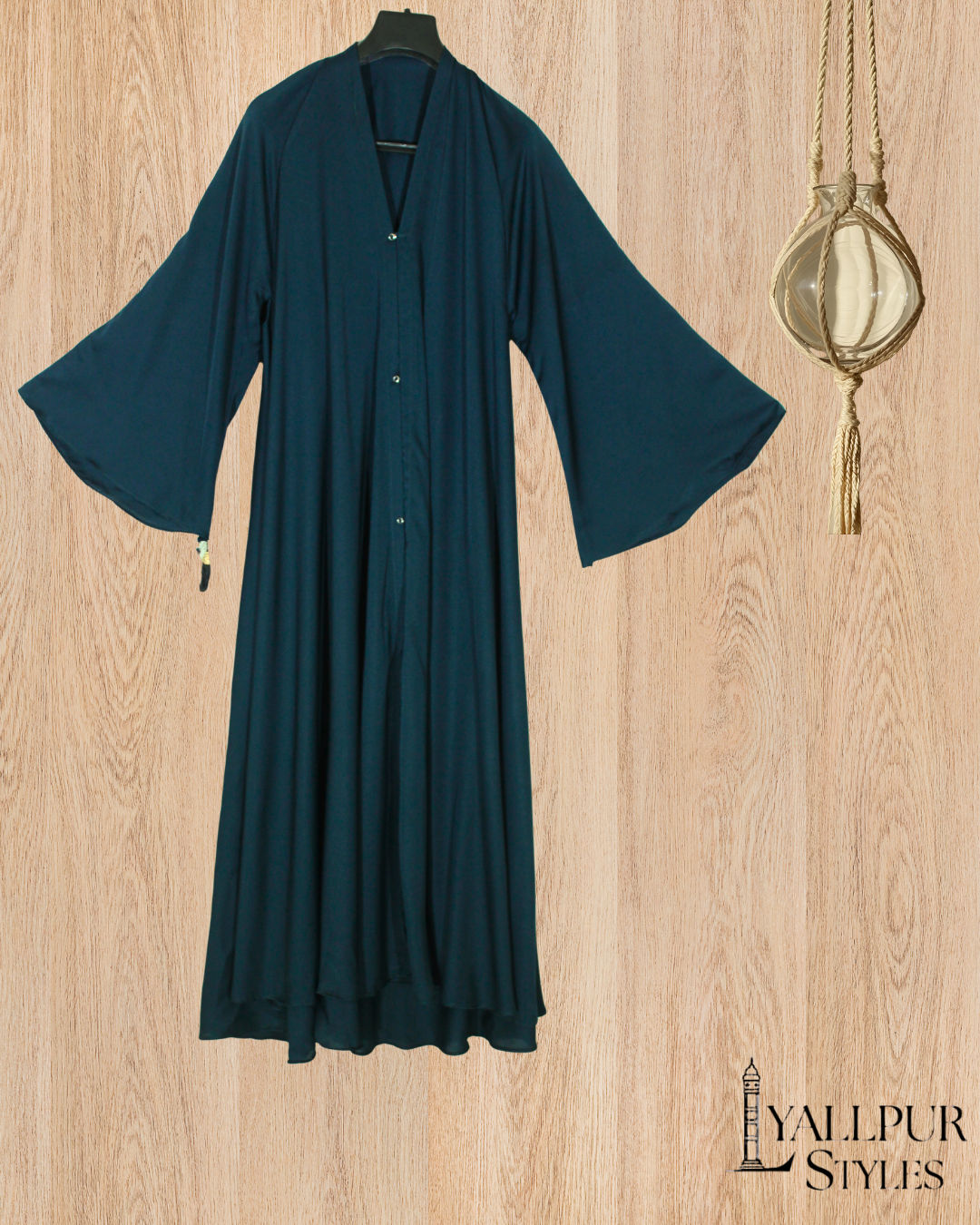 Royal Bell Sleeve Abaya | Elegant Tassel Detail & Flared Silhouette