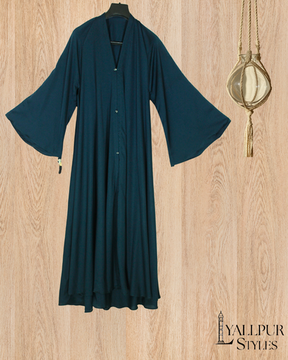 Royal Bell Sleeve Abaya | Elegant Tassel Detail & Flared Silhouette